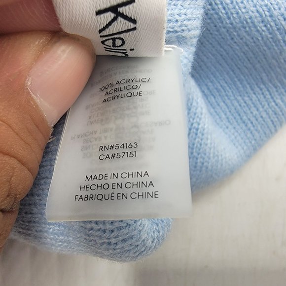 Calvin Klein Womens Light Blue Acrylic Beanie Warm Casual Comfort Winter main image 4